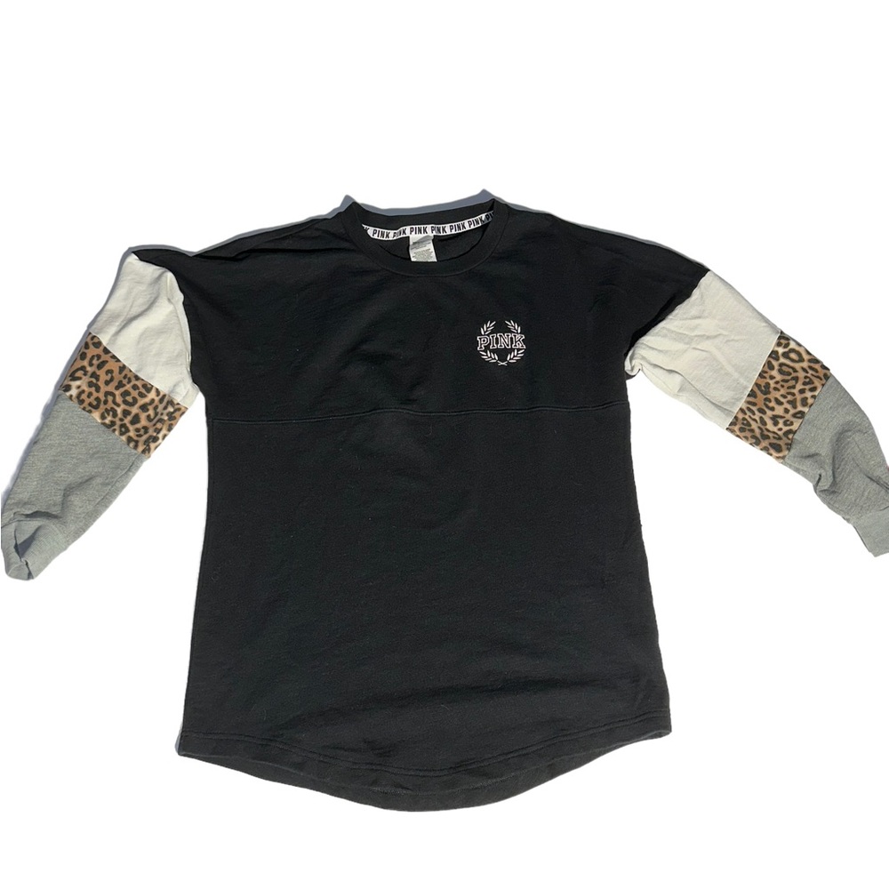 Pink - Victoria’s Secret black top in size S. Beautiful detail on Long sleeve.